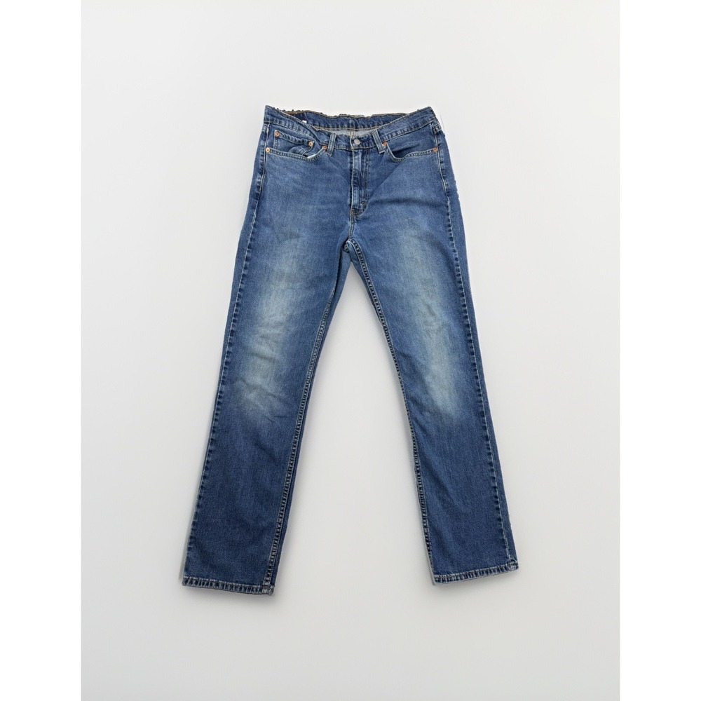 Levis 514 Men's Straight Blue Jeans Medium Wash Size 36x34 (MEASURED 33x31)
